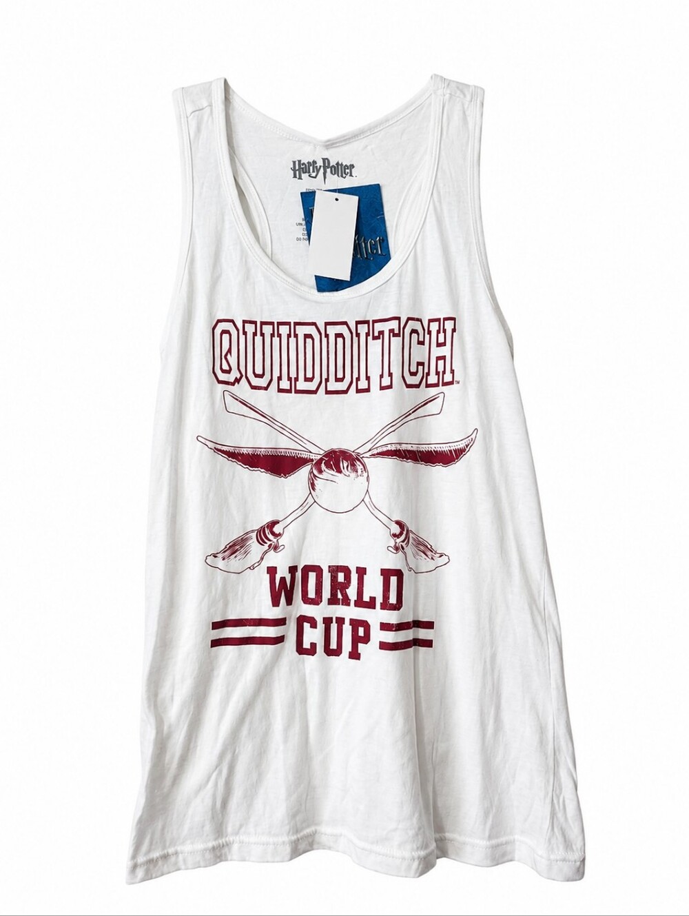 NEW Womens Harry Potter Quidditch World Cup White Tank Top Medium Fan Apparel